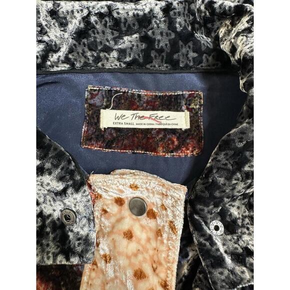Free People We The Free Vancouver Velvet Buttondown Shacket Jacket Patchwork XS - Picture 6 of 8